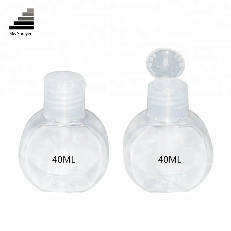 Sky Sprayer - Botella de plástico PET para cosméticos de 40 ml, con tapa abatible, de forma irregular, popular y desagrupada. 1