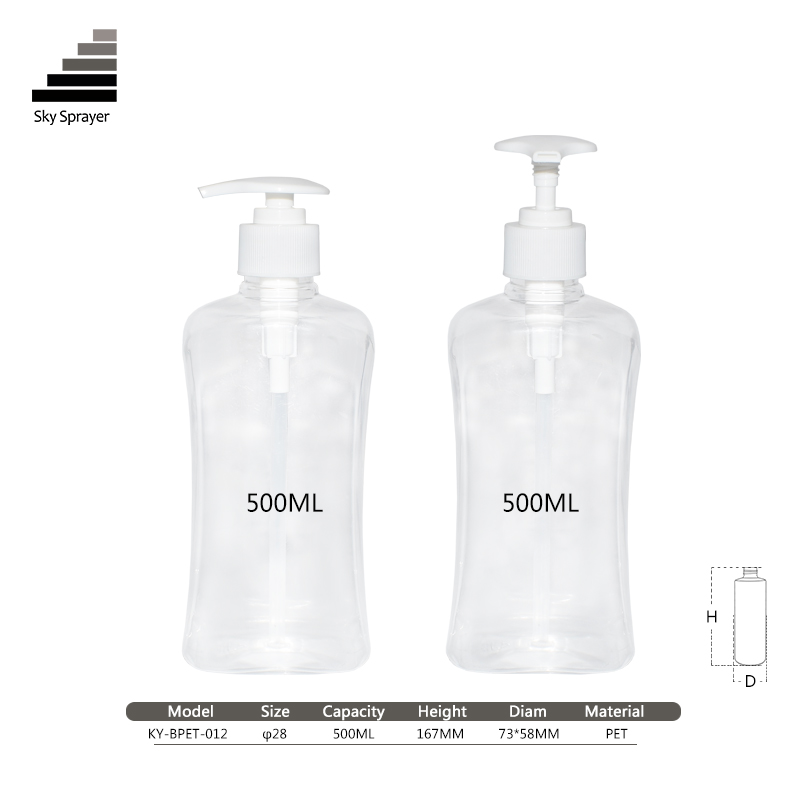 Popular 500ml lotion pump bottle airless shampoo bottle
