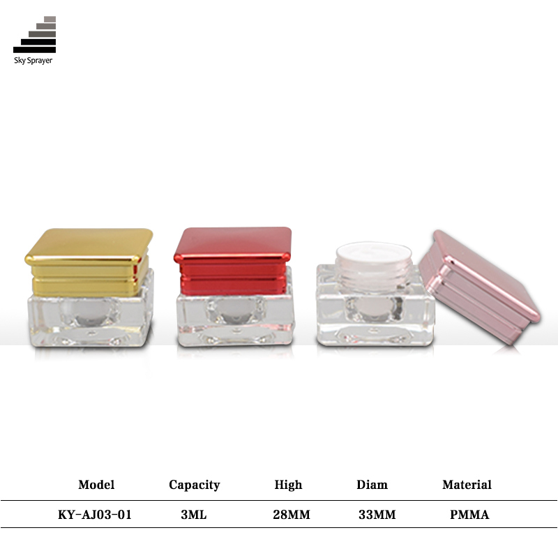 Sky Sprayer - Wholesale 3ml Cosmetic Jar Empty Makeup Container With Colorful Lid CONTAINERS 8