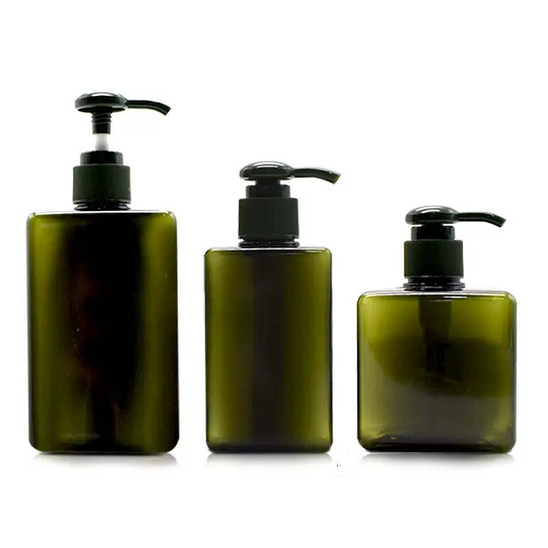 Sky Sprayer - 150ml 250ml Dark Green Square Shape Plastic Empty Lotion Pump Bottle Lotion Pump 1