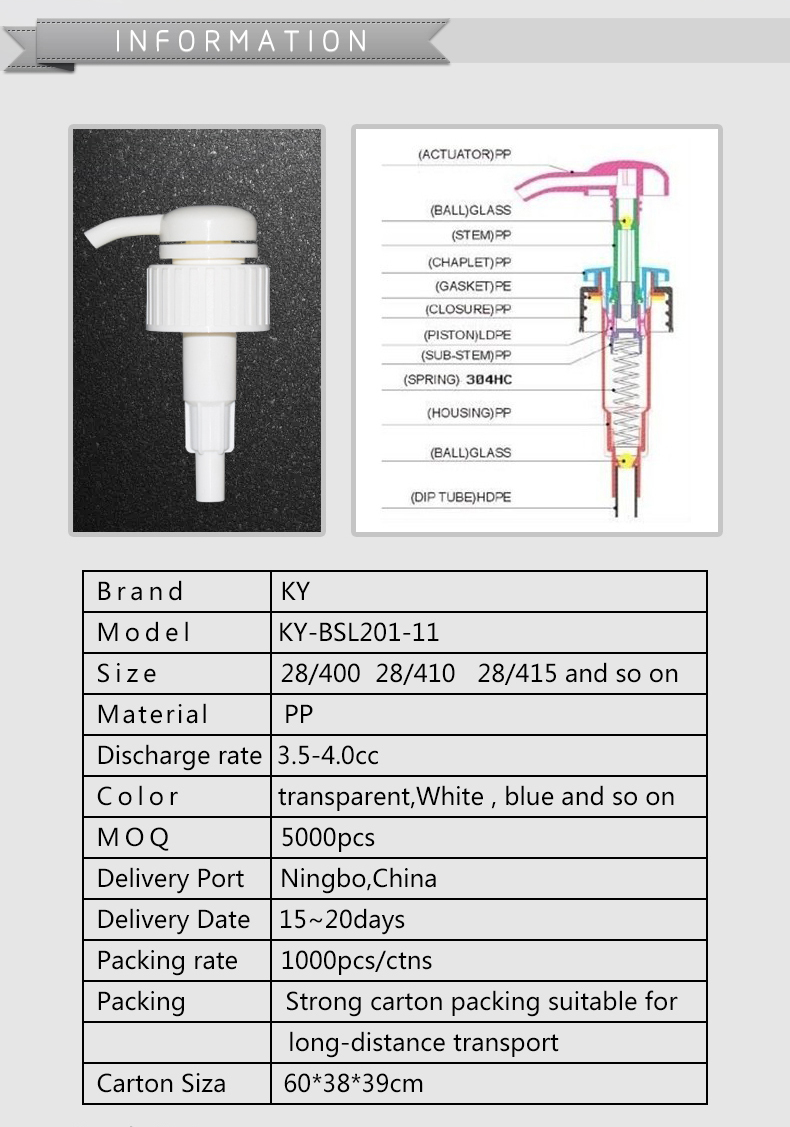 Customized Finished 38/410 Airless Lotion Pump Bottles
