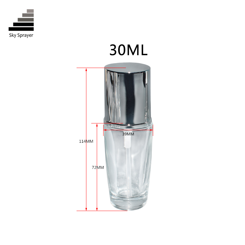 China manufacturer luxury 30ml perfume glass bottle with pump