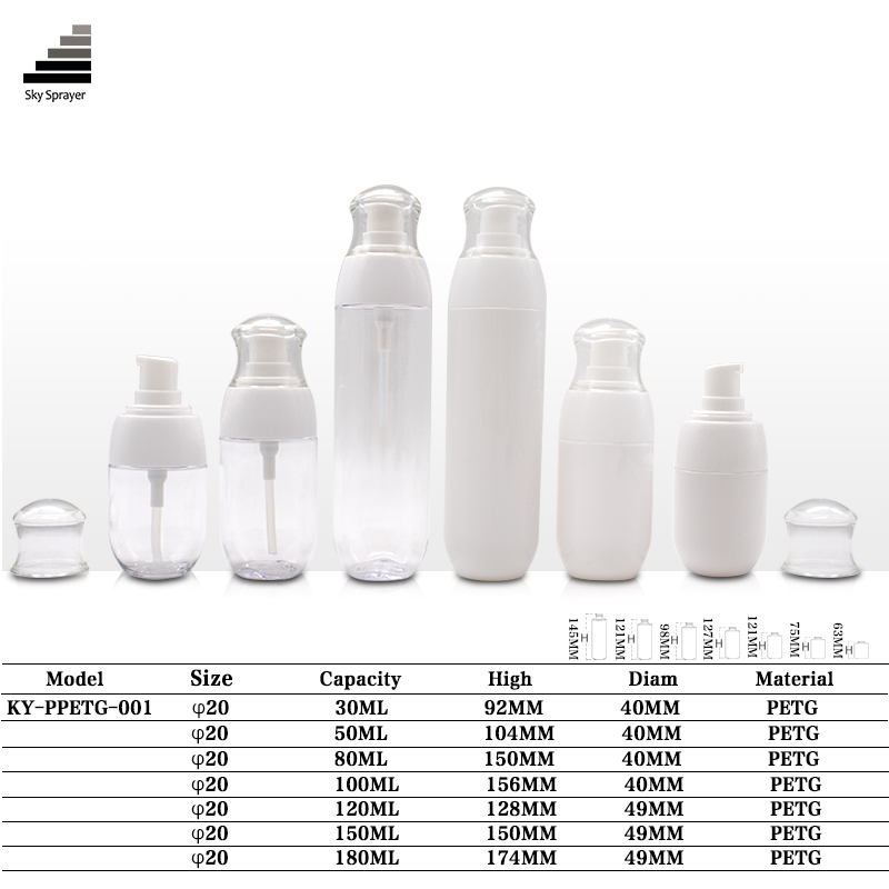 30ml/50ml/80ml/100ml/120ml/150ml/180ml Oval PETG Spray Bottle Fine Mist Make-up Water Sprayer Bottle
