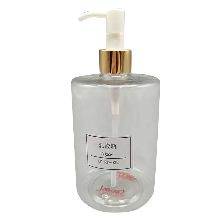 Sky Sprayer - 500ml Clear Empty Plastic Cosmetic PET Shampoo Bottle With Lotion Pump PET Bottle 1