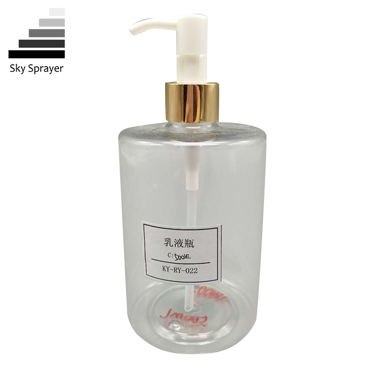 Sky Sprayer - 500ml Clear Empty Plastic Cosmetic PET Shampoo Bottle With Lotion Pump PET Bottle 6