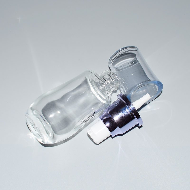 Wholesale glass matte surface oval lotion bottle cosmetic airless bottle