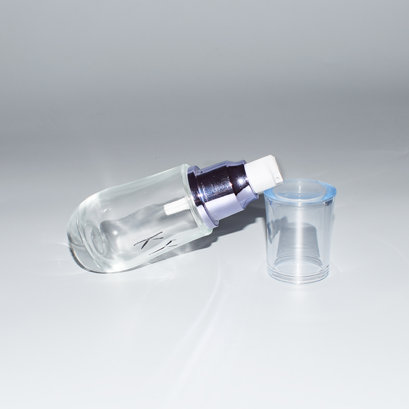 Wholesale glass matte surface oval lotion bottle cosmetic airless bottle