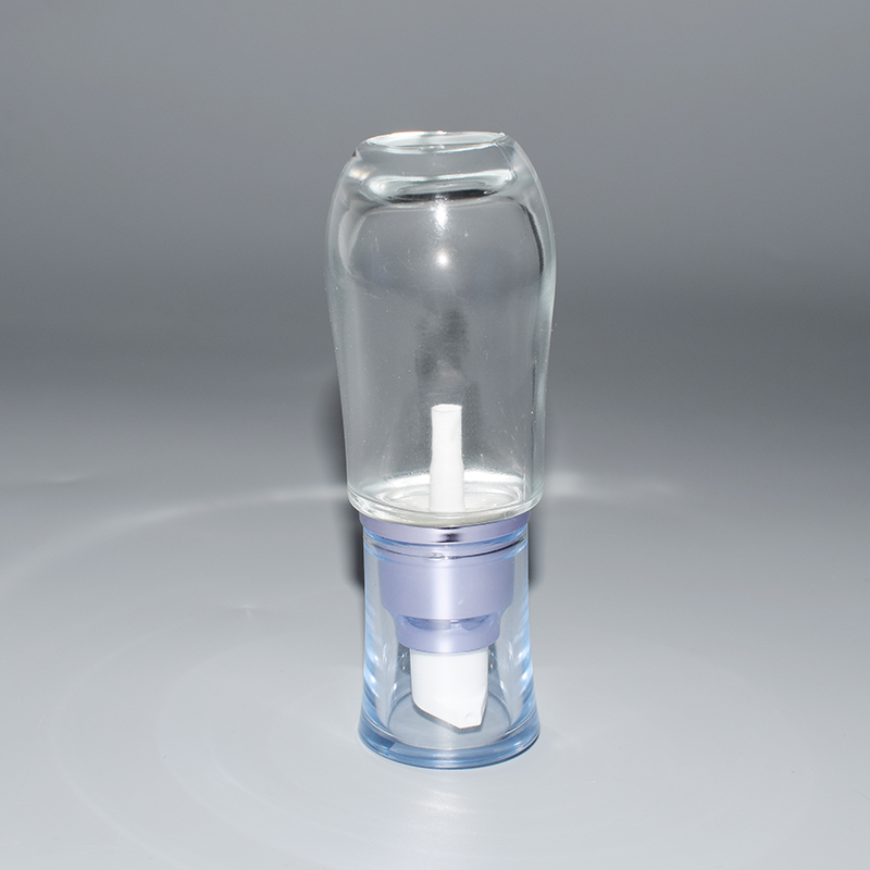 Wholesale glass matte surface oval lotion bottle cosmetic airless bottle