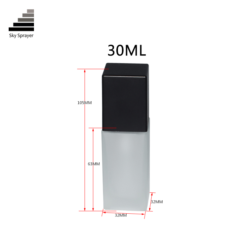 Wholesale Luxury Clear Bottle Glass Custom Glass Lotion Pump Bottle 30ML