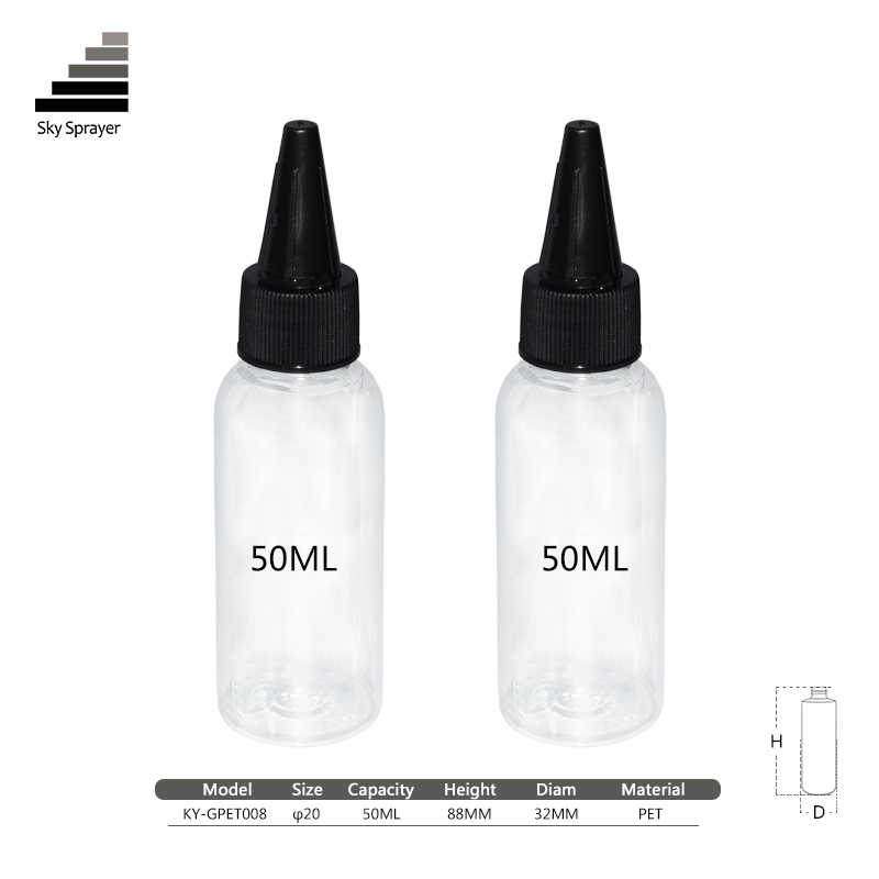 Portable Travel Light Weight 50ml Pet Plastic Bottle