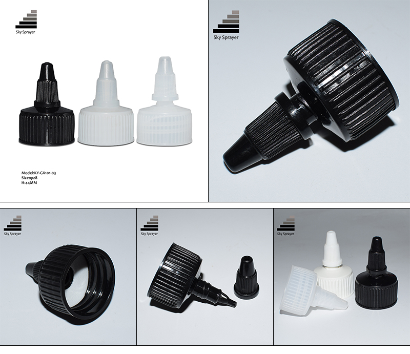 Viarious sizes custom plastic cosmetic screw flip top bottle caps