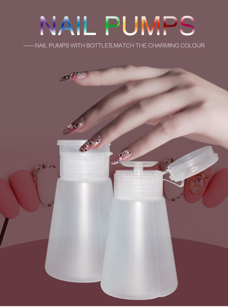 Fancy empty nail pump polish bottles wholesale