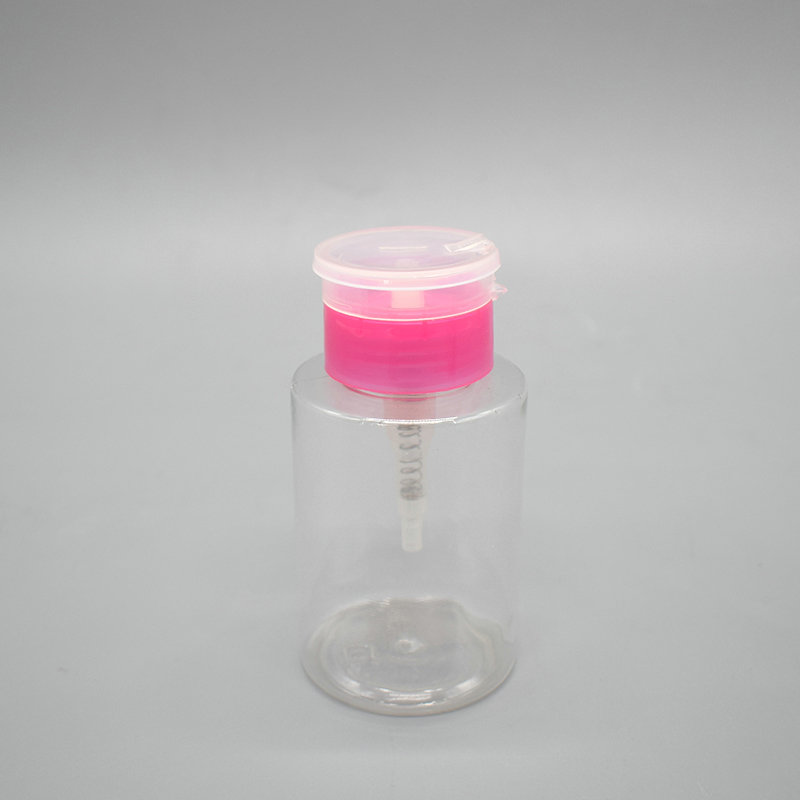 Push Down Nail Polish Remover Empty Bottle PET Pump Dispenser Bottle For Nail Polish Remover