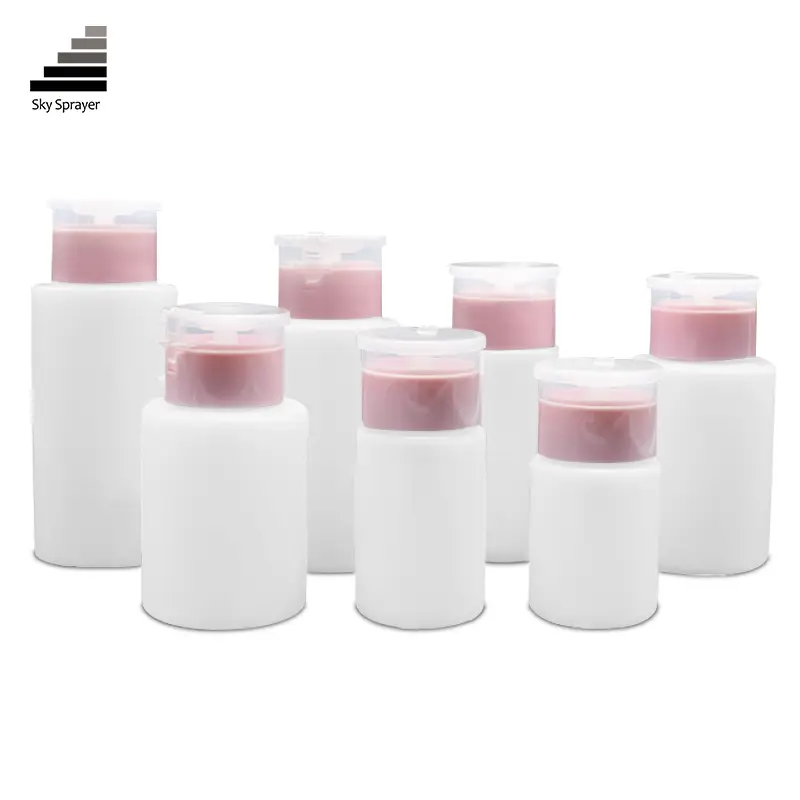 Sky Sprayer - 2020 Newest Cylinder Shape Plastic Nail Polish Bottle With Pink Nail Pump&Nail Bottles 1