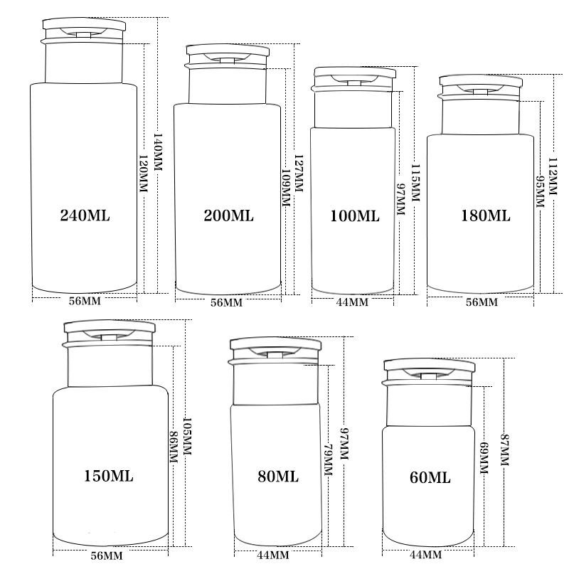 2020 Newest Cylinder Shape Plastic Nail Polish Bottle With Pink