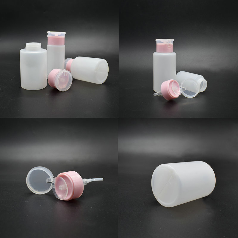 2020 Newest Cylinder Shape Plastic Nail Polish Bottle With Pink