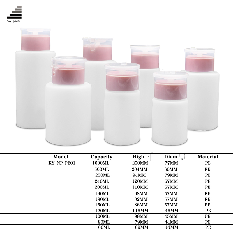 2020 Newest Cylinder Shape Plastic Nail Polish Bottle With Pink