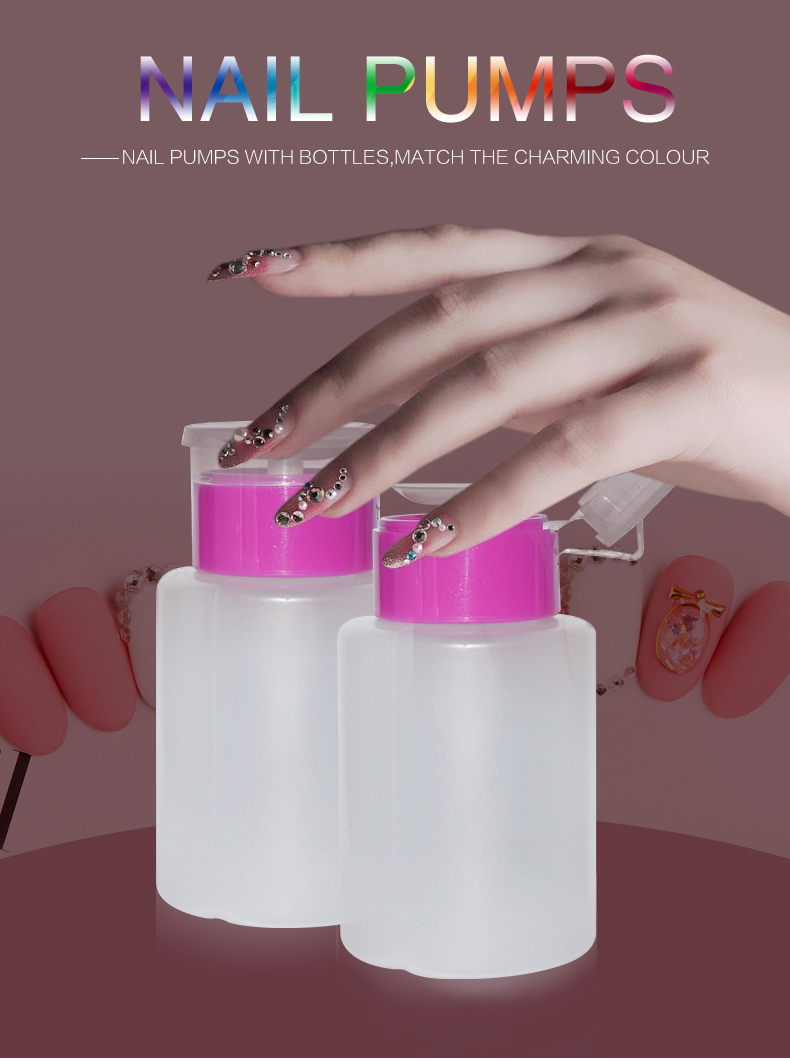 Wholesales Cosmetic Packaging Plastic Nail Polish Remover Bottle With Pump