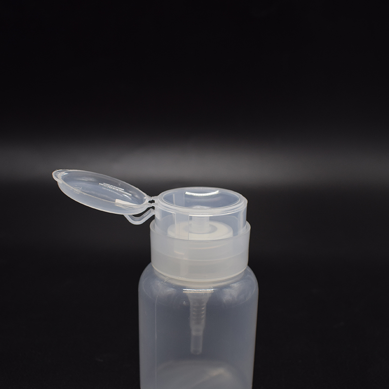 Wholesale Cosmetic 150ml/180ml/200ml Round Liquid Lotion Press Pumping Plastic PP Nail Polish Make UP Remover Bottle