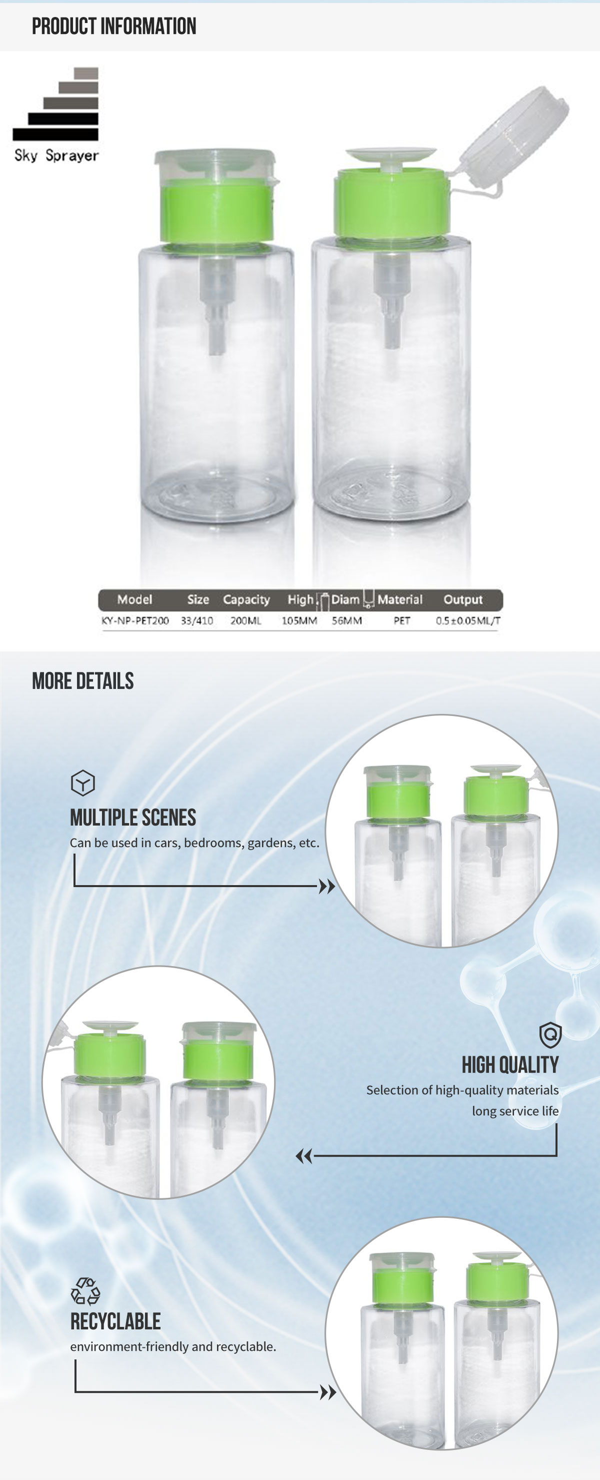 Sky Sprayer - Wholesale clean nail polish remove pump bottle caps Nail Pump&Nail Bottles 11