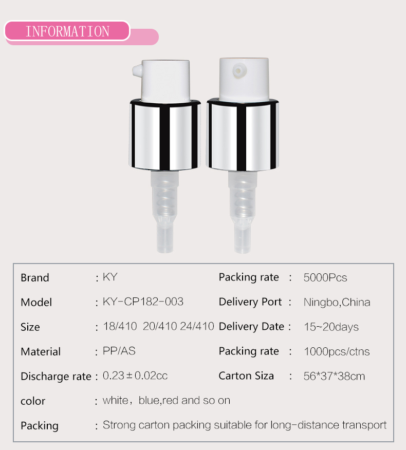 Plastic cosmetic cream pump,mini pump sprayer,PP white cream pump