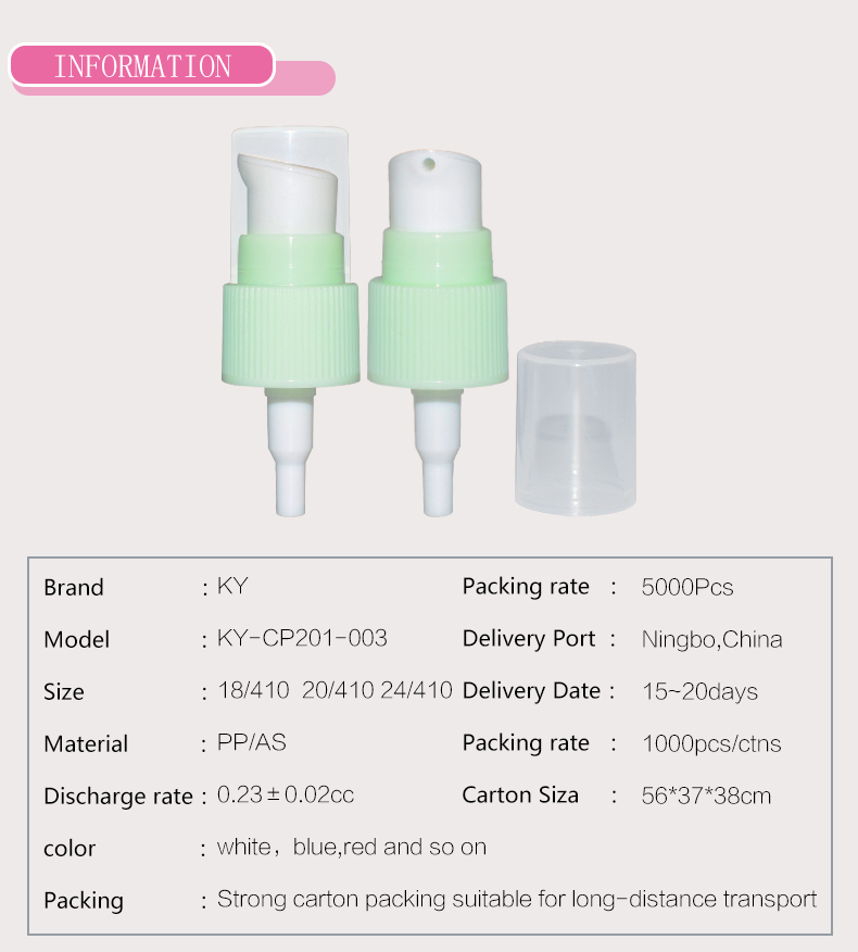China Wholesale Transparent Cosmetic Plastic Cream Pump for Lotion
