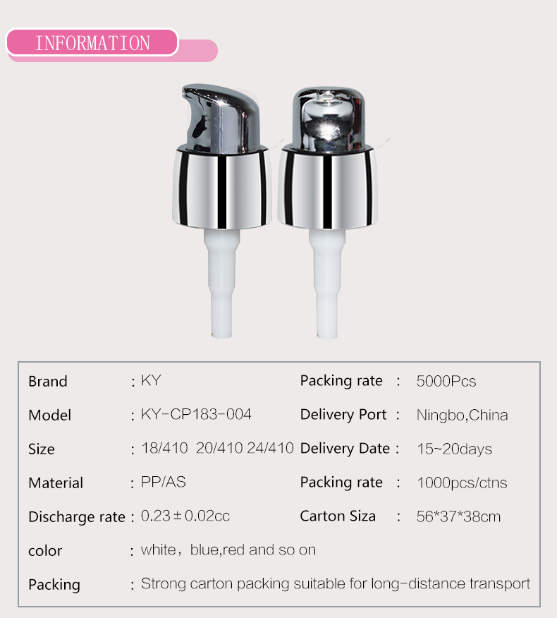 Coloured Consmetic 18mm Cream Lotion Cream Lotion Pump