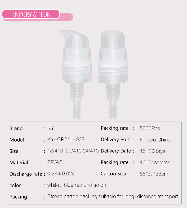 High Quality Plastic Cosmetic Liquid Soap Dispenser Sprayer Pump