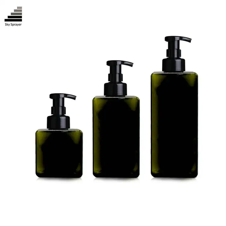 Sky Sprayer - Factory Custom Airless 250ml/450ml/650ml Square Plastic PETG Foam Pump Bottle Mousse Bubble Bottle Lotion Pump 1