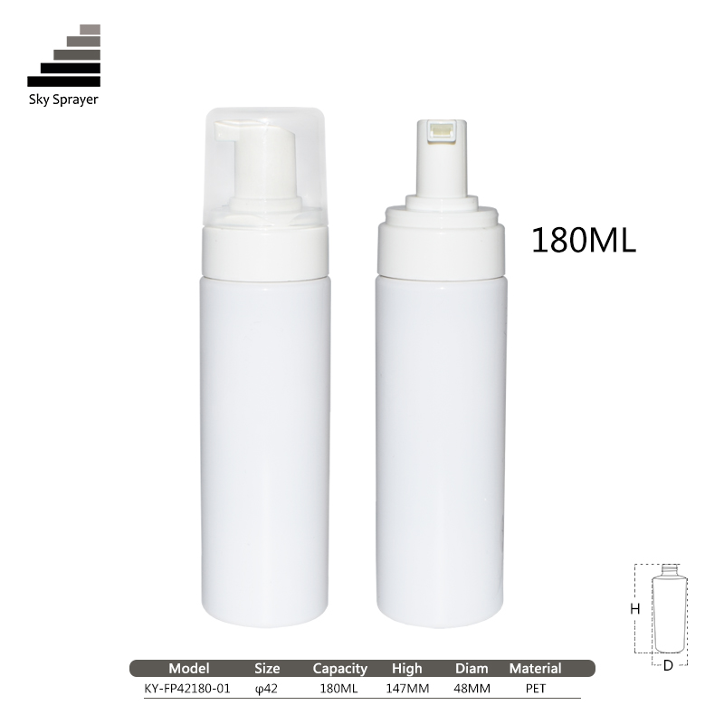 Hot selling foam soap pump bottle 180ml skincare empty bottles