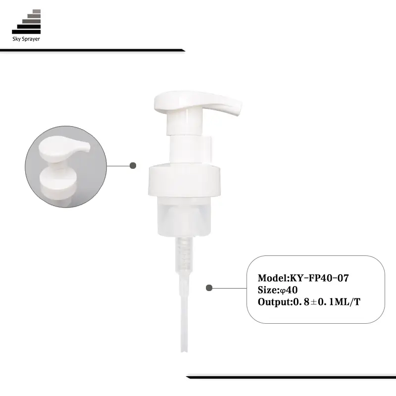 Sky Sprayer - KY-FP40-07 Bomba dispensadora de espuma branca de 40 mm para garrafas plásticas 1