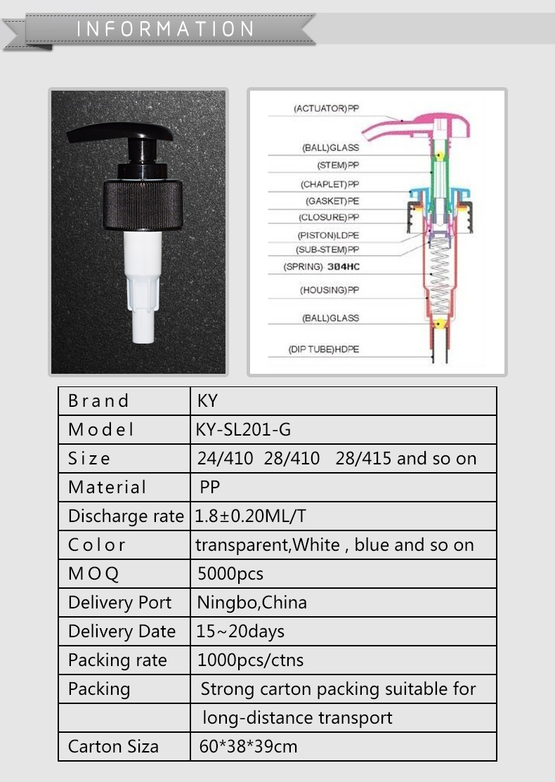 Wholesale High Quality Plastic Bottle Lotion Pump