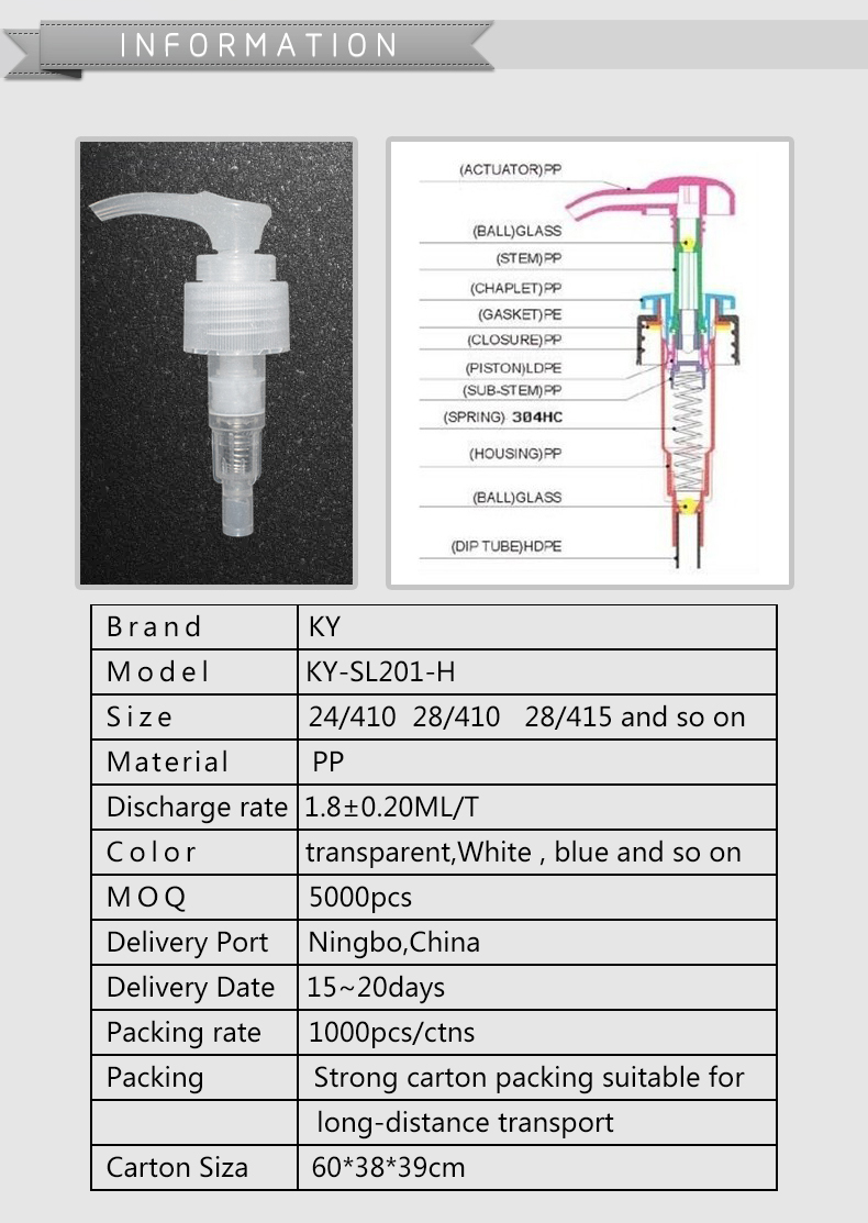 China Wholesale High Quality 28/410 Lotion Bottle Dispenser Pump