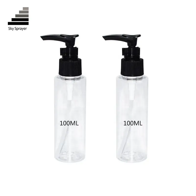 Sky Sprayer - Botella de PET con bomba de viaje para cosméticos, 100 ml, 24/410, plástico PET 1