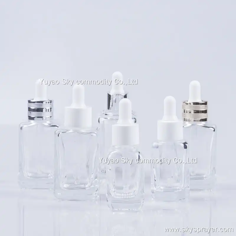 20/30/50/60ml Clear Luxury Empty Lotion Spray Oils Dropper Bottles Packaging Glass Essential Oil Bottle 1