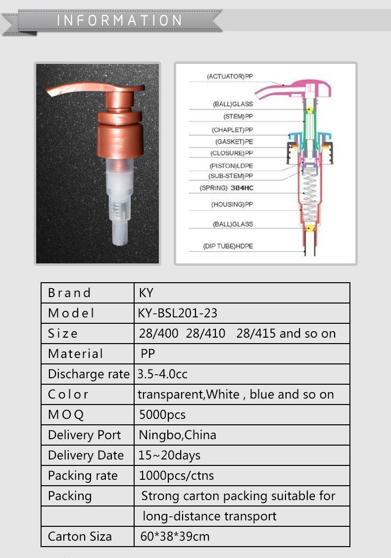 Wholesale body lotion containers shampoo pump
