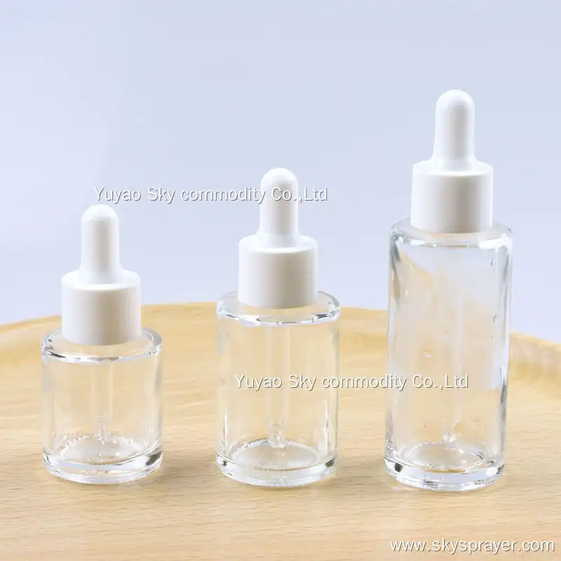 20/30/50ml Clear Luxury Empty Lotion Spray Oils Dropper Bottles Packaging Glass Essential Oil Bottle 1