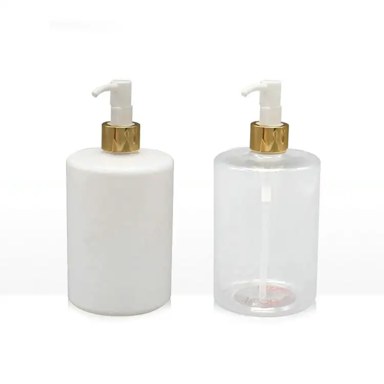 Sky Sprayer - Directe verkoop door de fabriek 500ml Boston ronde cosmetische PET plastic witte lotion pomp fles PET fles 1