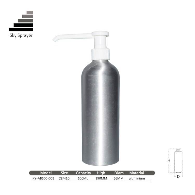 Sky Sprayer - Cosmetic Packing 250ml 500ml Unique Silver Aluminum Cosmetic Bottle Lotion Pump Bottle Aluminum Bottle 4