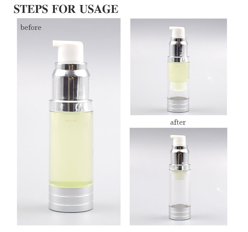 15ml 30ml 40ml 50ml 80ml 100ml 120ml white PP airless pump bottles airless bottle for lotion cream