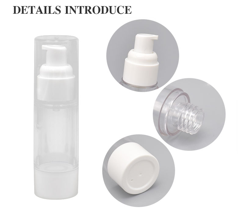 15ml 30ml 40ml 50ml 80ml 100ml 120ml white PP airless pump bottles airless bottle for lotion cream