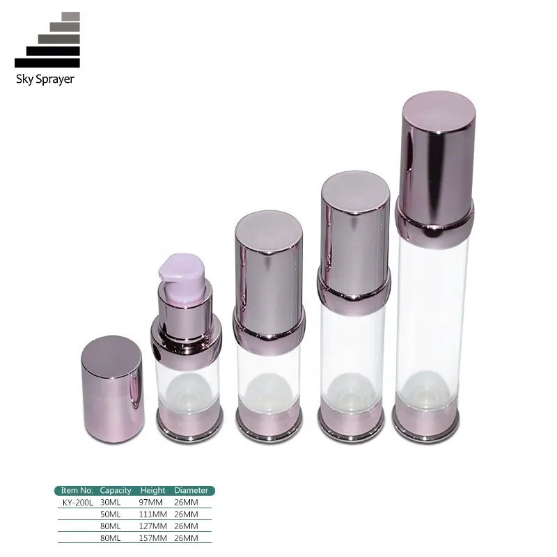 Unique Pink Plastic Airless Pump Bottles for Cosmetics 3