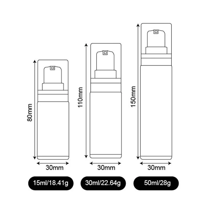 Plastic Airless Pump Bottles - Precision Finish, Various Sizes and Spray Cap 4