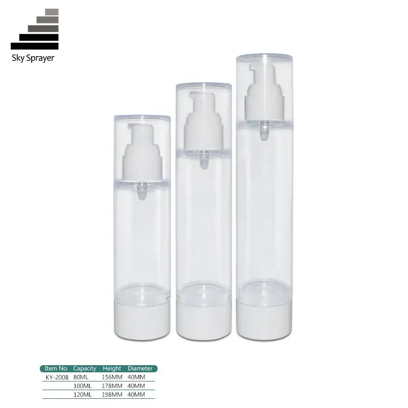 Sky Sprayer - Round shape clear airless cosmetic liquid dispenser bottle Ungrouped 1