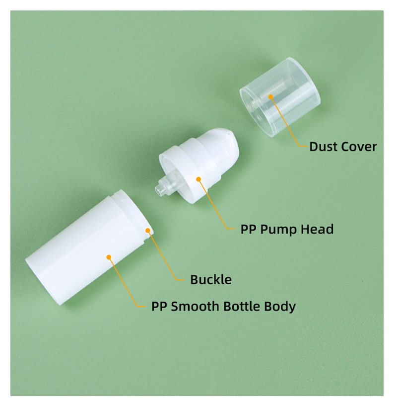 Airless Cosmetic Pump Bottle - Precision Finish 5ml 10ml 15ml 11
