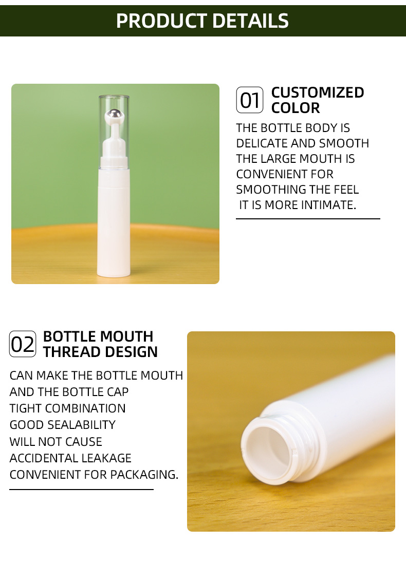 15ml Rolling Eye Cream Container Bottle Vacuum Bottle Travel Portable Set Essence Eye Massage Lotion Cream 11