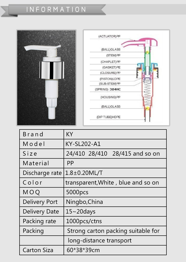 Exquisite Plastic Empty Bottles Dispenser Lotion Pump