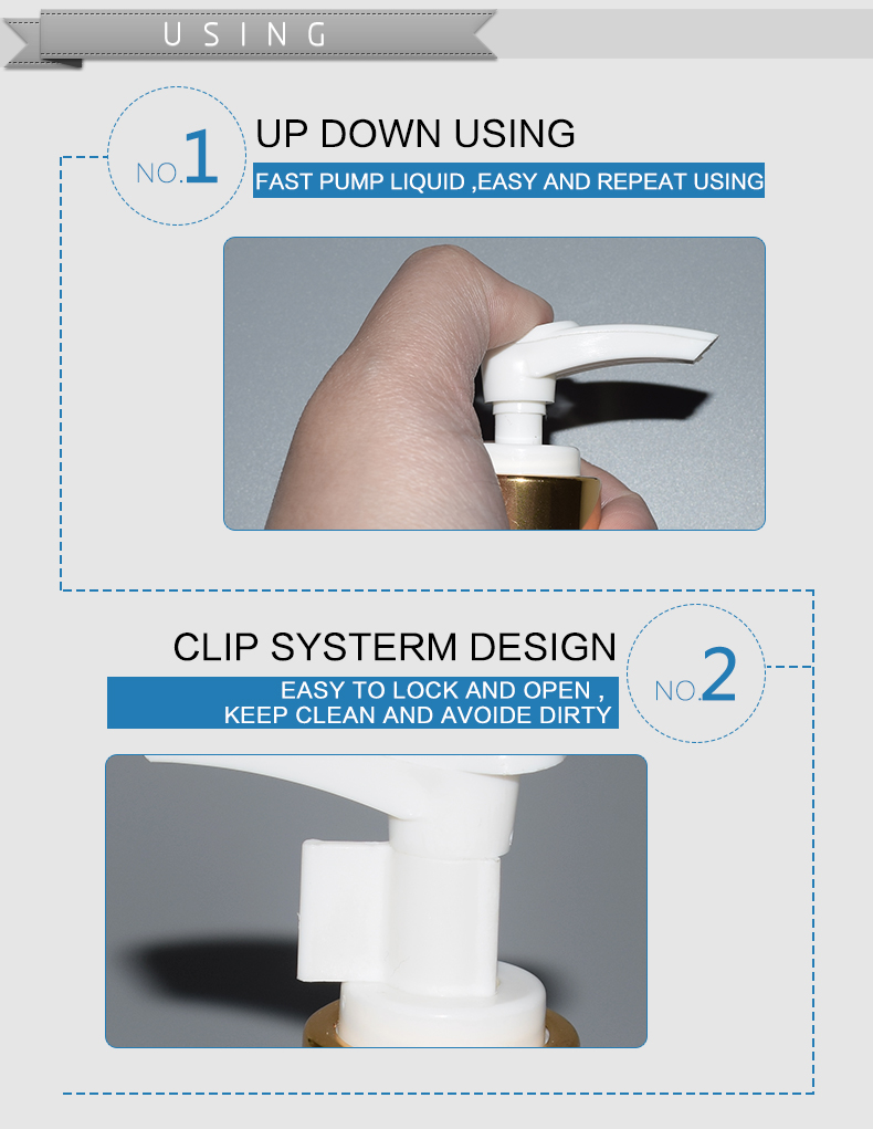 Quality thread decorative lotion dispenser plastic lotion pump