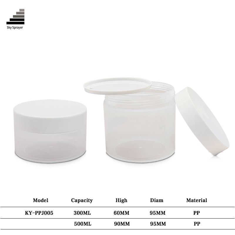 300ML 500ML Round White Skin Care Cream Use Plastic Cap Cream jar