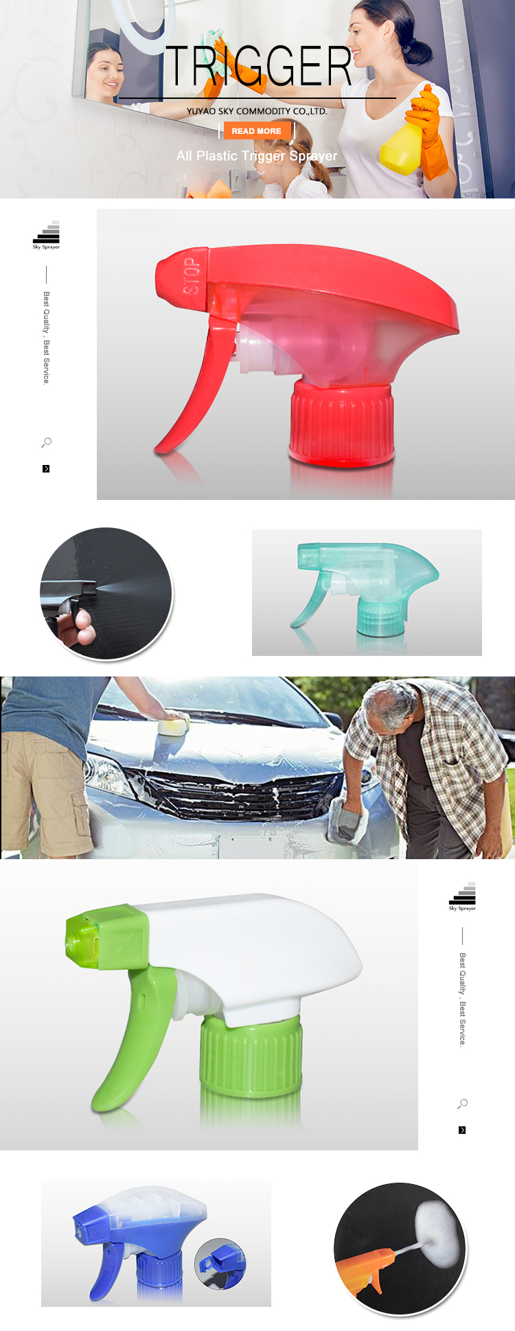 Normal green plastic fine mist foam trigger sprayer with low price